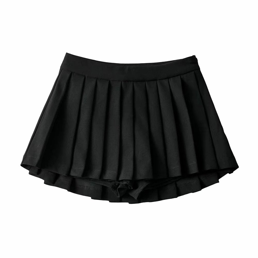 sixsr Summer High Waist Skirts Womens Sexy Mini Skirts Vintage Pleated Skirt Korean Tennis Skirts Short White Black