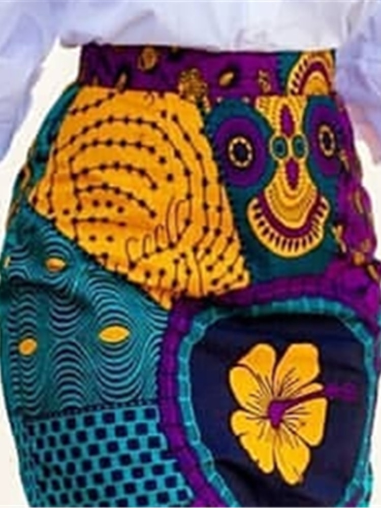 sixsr Outfits Fashion Trends Women Summer Print Skirt Vintage Floral African Fashion High Waist Tassel Classy Modest Elegant Retro Jupes Falads
