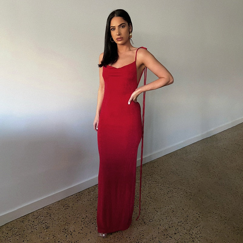 Sexy Hollow Out Corset Maxi Dress Party Dress Women Halter Cut Out Wrap Split Long Dresses Summer Backless Clubwear Midi Robe