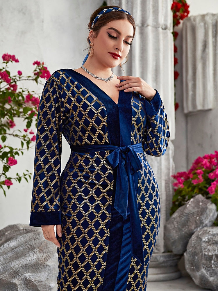 Plus Size Maxi Dresses Large  Spring Women Oversized Long Luxury Chic Elegant Evening Party Muslim Festival Clothing