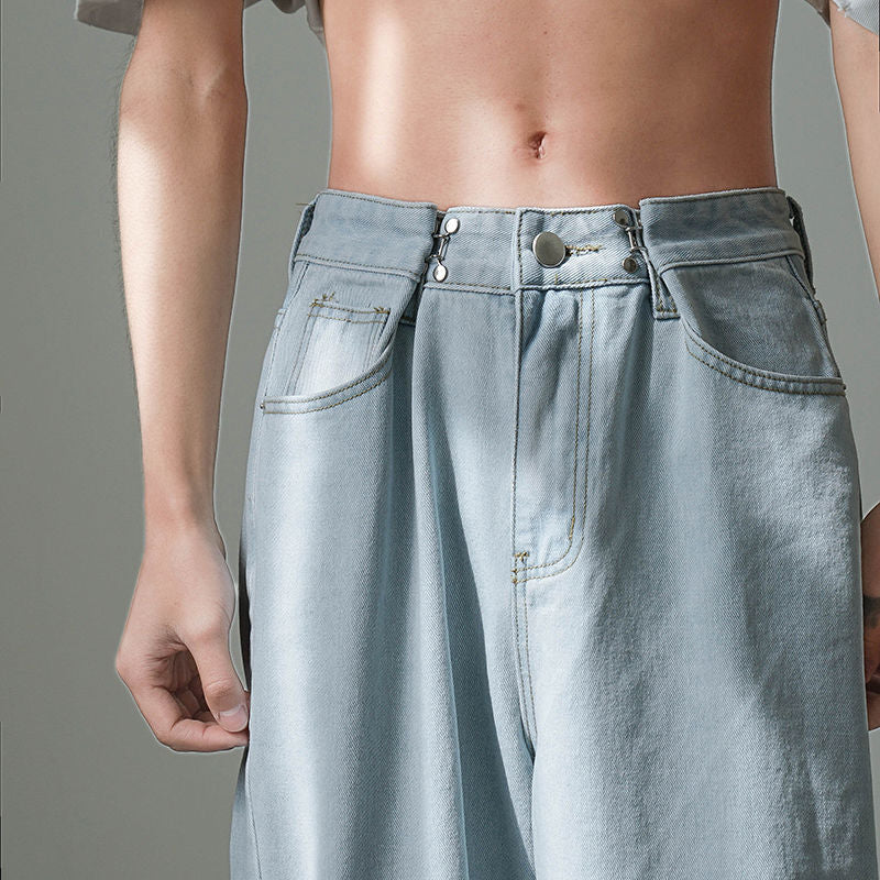 Sixsr 4 Colors Baggy Jeans Men Fashion Casual Wide Leg jeans mens Harajuku Streetwear Hip Hop Loose Straight Denim Pants mens Trousers