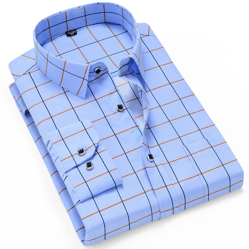 Sixsr New Men Fashion Casual Long Sleeved Printed Shirt Brand Men Clothing Slim Fit Male Social Business Dress Shirt  Soft Comfortable