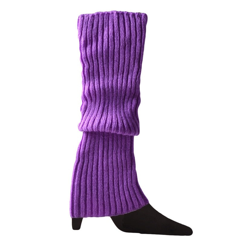 Lolita Leg Warmers Women Warm Winter Knit Foot Cover Crochet Knee Socks Warm Boot Cuffs Beenwarmers Japanese Long Socks