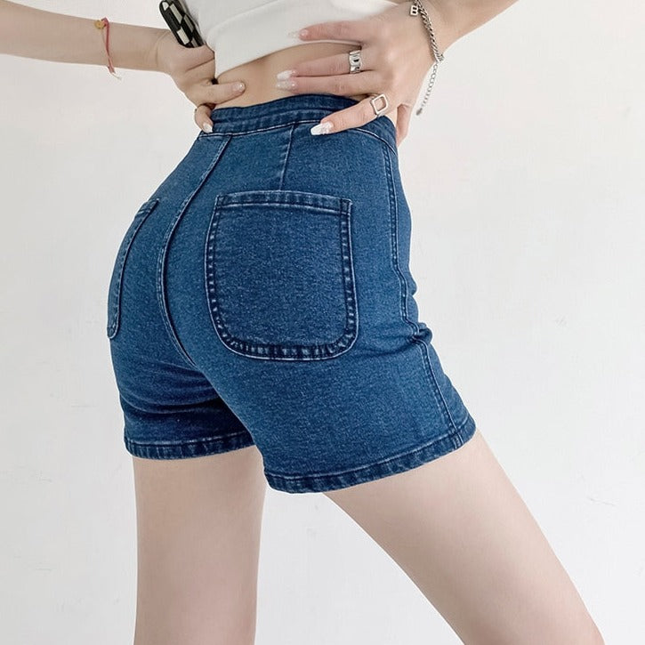 Women Shorts Sexy Jeans Peach Summer New Mini Elegant Lady Skinny Denim Shorts Female Casual Cycling Short Harajuku