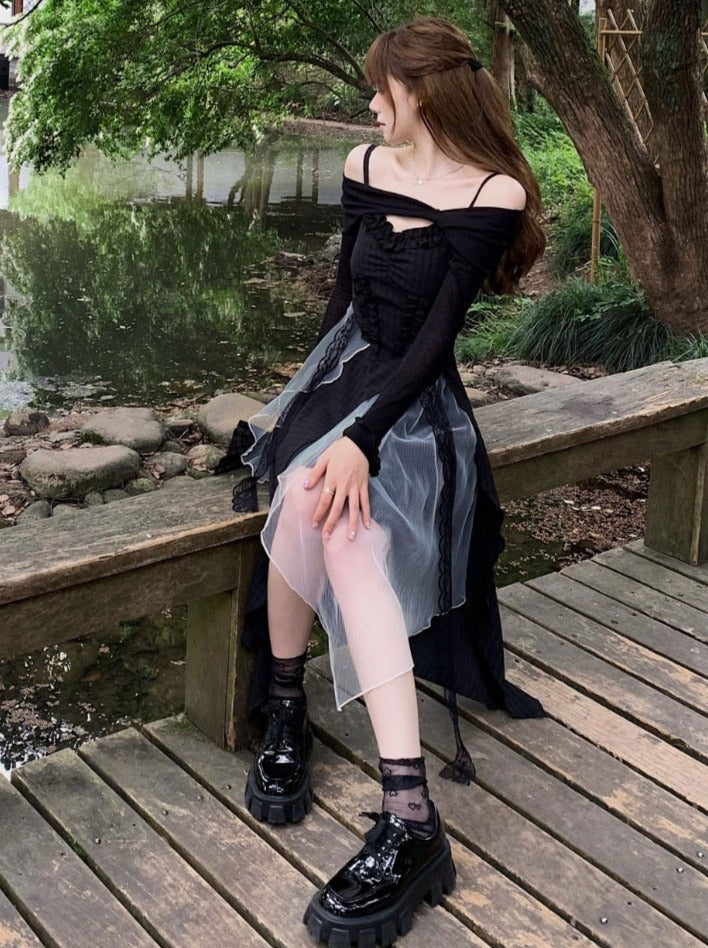 Sexy Strap Midi Dress Woman Casual Summer Sleeveless Black Vintage Dress Elegant Party One Piece Dress Korean Fashion Slim