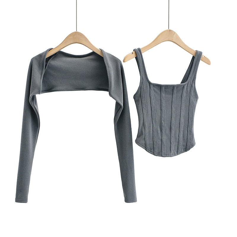 Sexy cropped tops women Summer knit tank top fish bone corset top white crop top ribbed cute black tops sets punk clothes