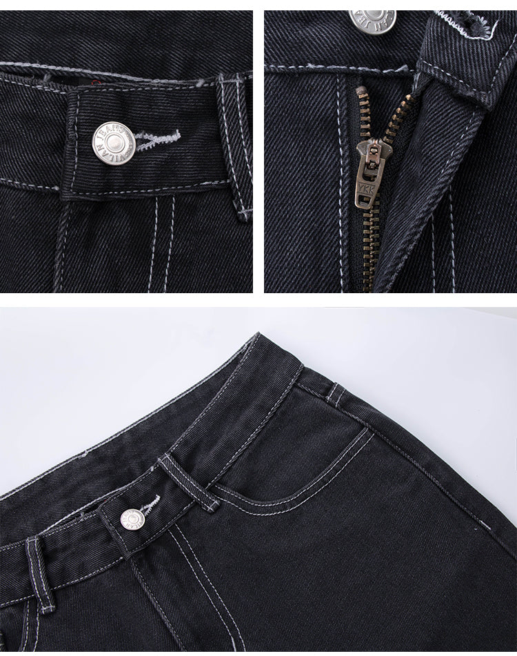 Sixsr Hot Sell Quality Low Waist Jeans Women Baggy Jeans New Fashion Straight Leg Pants Y2k Denim Trousers Vintage Loose Blue Washed Mom Jeans