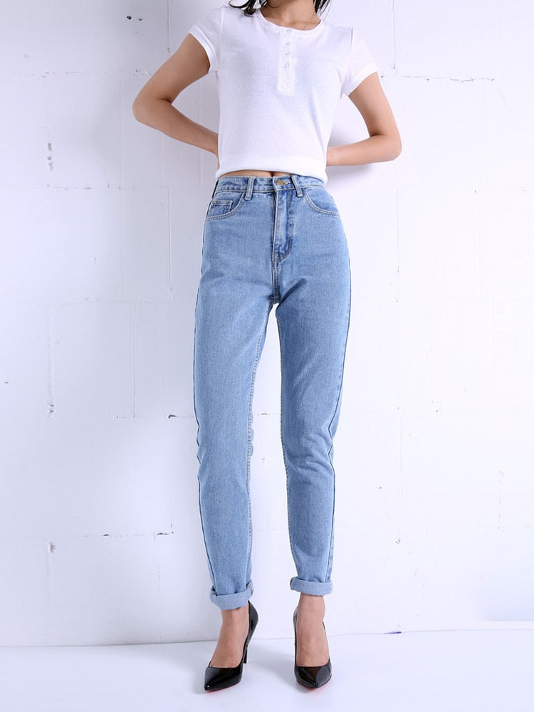 Sixsr  Harem Pants Vintage High Waist Jeans Woman Boyfriends Women's Jeans Full Length Mom Jeans Cowboy Denim Pants Vaqueros Mujer