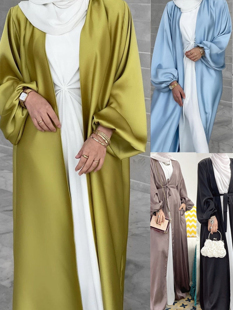 sixsr Summer Puff Sleeve Muslim Abaya Women Dress Elegant Modest Morocco Party Long Dress Islamic Turkey Dubai Eid Ramadan Jubah Robe