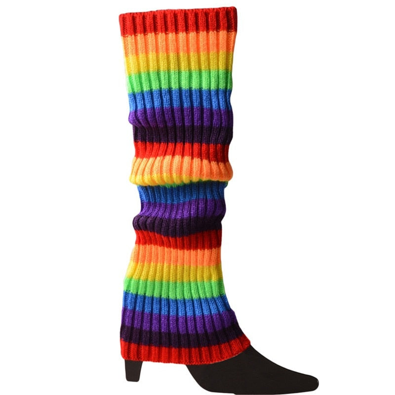 Lolita Leg Warmers Women Warm Winter Knit Foot Cover Crochet Knee Socks Warm Boot Cuffs Beenwarmers Japanese Long Socks