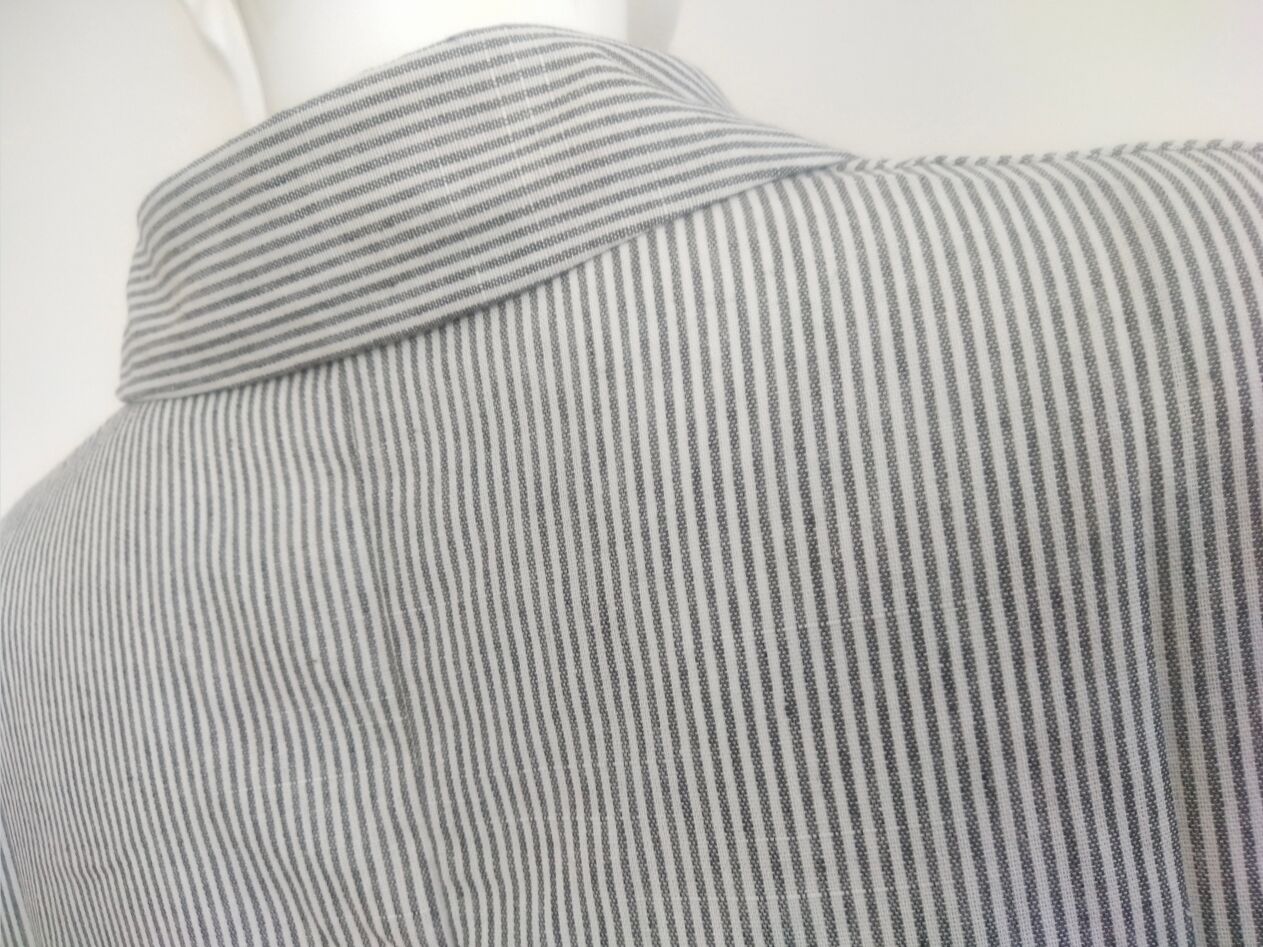 Summer New Dress Fashion Cotton Linen Striped Cardigan Loose Large Casual Temperament Commuter Irregular Women's Long Dress tops