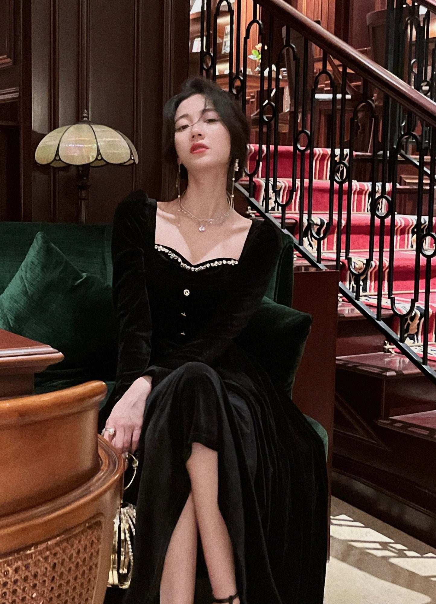 Summer New Elegant Spaghetti Strap Velvet Vintage Black Dress Women Sexy Prom Evening Party Fashion Clothing