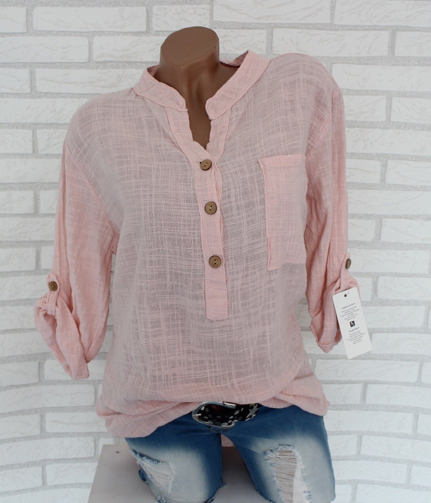 Sixsr Oversized Women Blouses Cotton Linen Blouse Autumn Shirts Casual Long Sleeve Button V Neck Loose Shirt Lady Tops Plus Size S-5XL