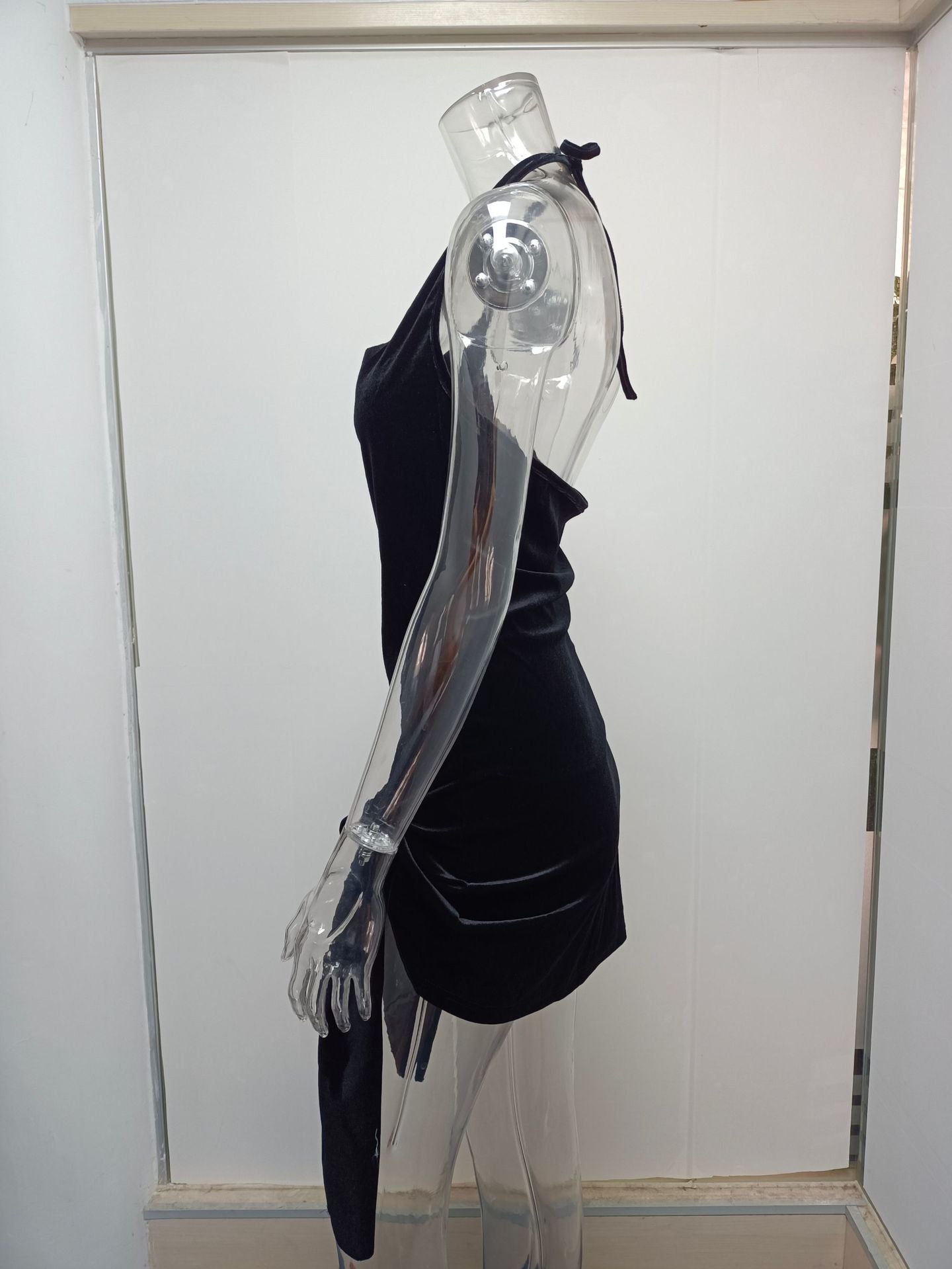Summer New Women's Wear Halter Neck Hollow Strappy Slit Sexy Fashion Dress Sexy Backless Irregular Strappy Evening Dress