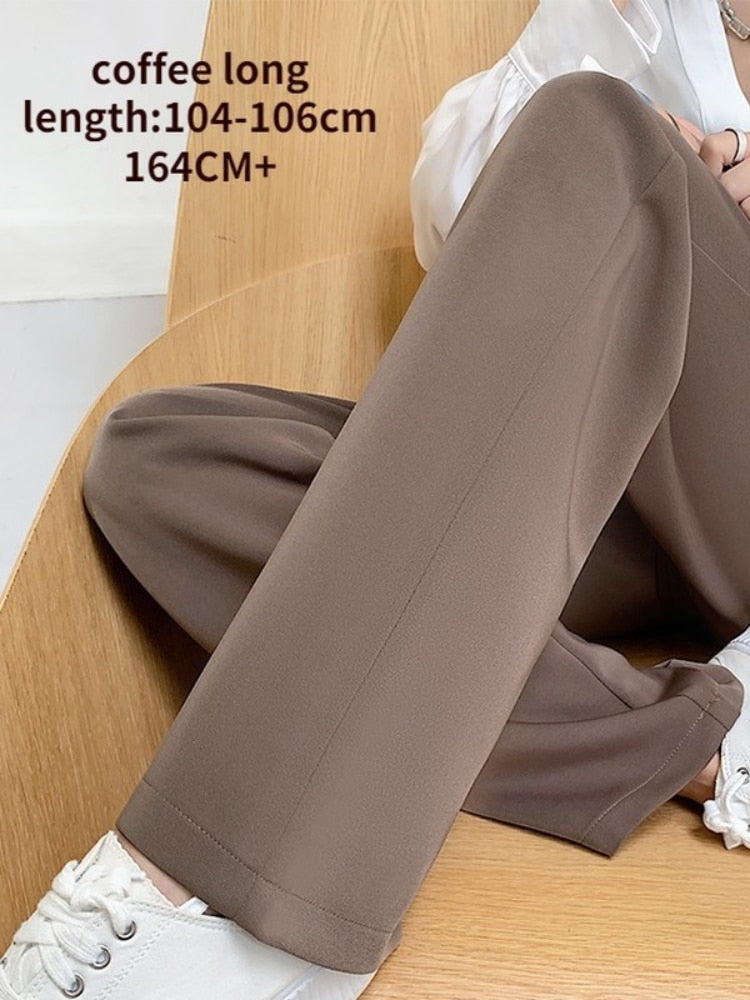 Sixsr Spring Outfits  Trends Casual High Waist Loose Wide Leg Pants for Women Spring Autumn New Female Floor-Length White Suits Pants Ladies Long Trousers