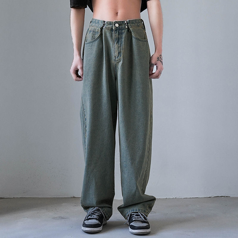 Sixsr 4 Colors Baggy Jeans Men Fashion Casual Wide Leg jeans mens Harajuku Streetwear Hip Hop Loose Straight Denim Pants mens Trousers