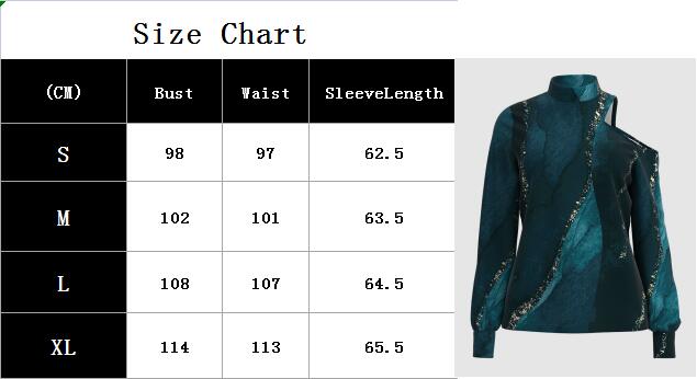 Fashion Women Print Cold Shoulder Top Casual Blouse Lady Casual Tops feminina blusa