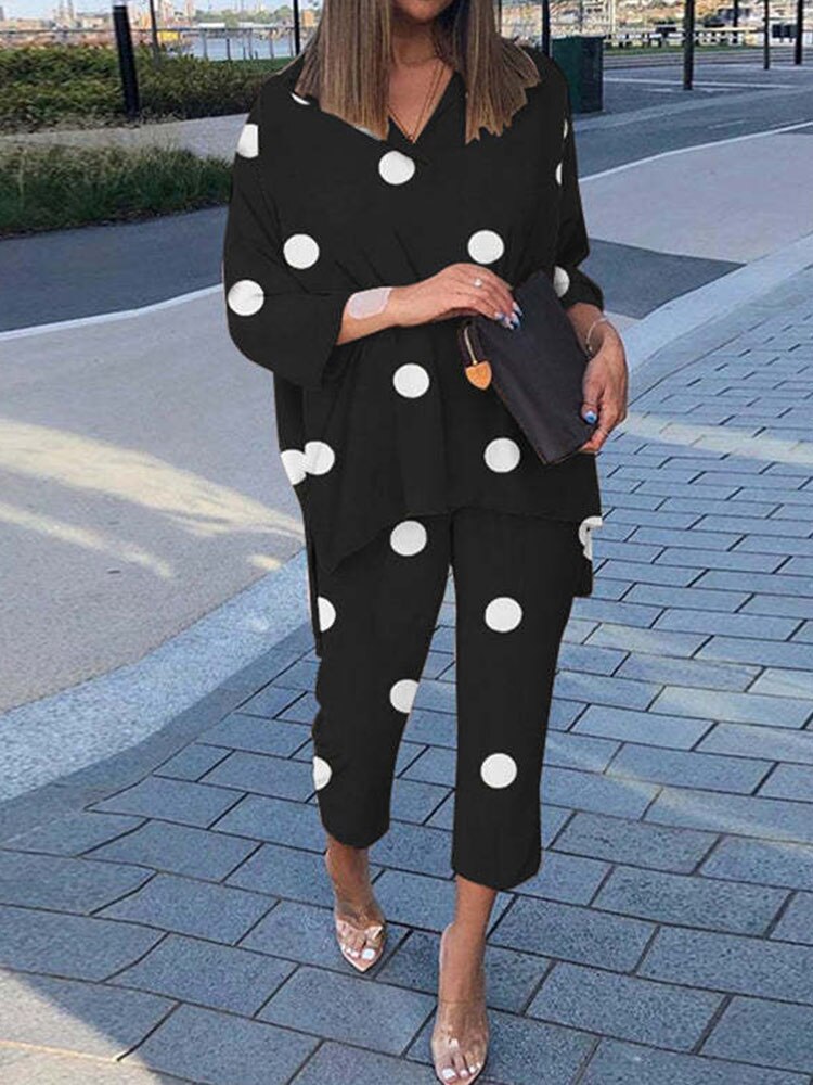 sixsr Summer Outfits Vintage Floral Print Casual Outfits Women Summer Long Sleeve Blouse And Pants Sets Cotton Linen Female Elegant Two Piece Suits