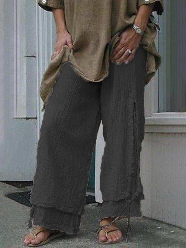 Linen Casual Solid Pants