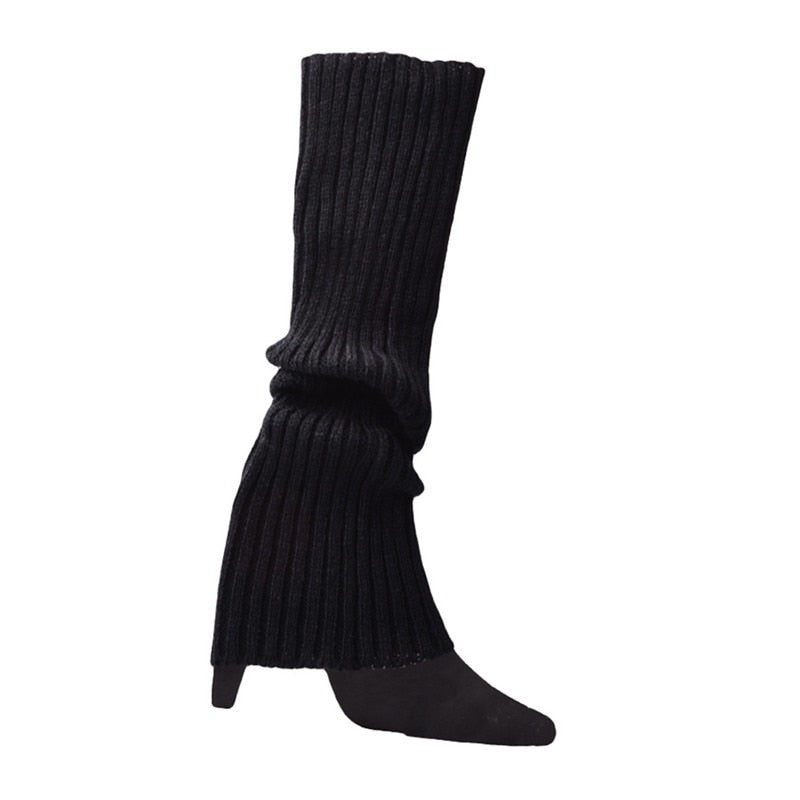 Lolita Leg Warmers Women Warm Winter Knit Foot Cover Crochet Knee Socks Warm Boot Cuffs Beenwarmers Japanese Long Socks