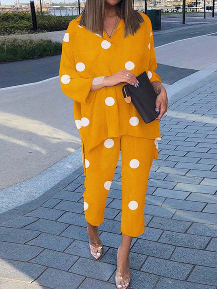sixsr Summer Outfits Vintage Floral Print Casual Outfits Women Summer Long Sleeve Blouse And Pants Sets Cotton Linen Female Elegant Two Piece Suits