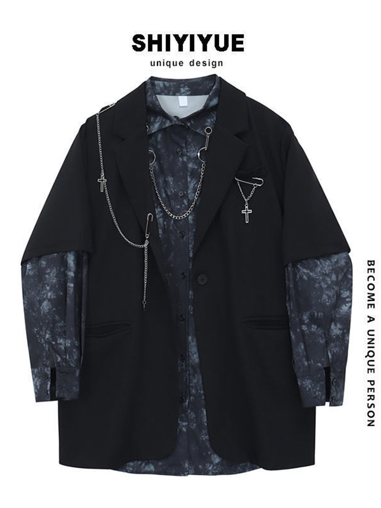 Sixsr Autumn 2024 Women Chain Cargo Pants+Chian Blouse+Chain Vest Women Streetwear Harajuku 3 Piece Set For Women Pants