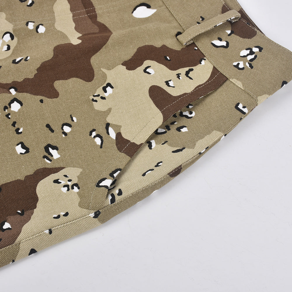 sixsr Womens Fashion Trendy Camouflage Mini Skirts for Women Korean Fashion Pockets Zipper Bottoms Harajuku Streetwear Y2k Vintage Clothes