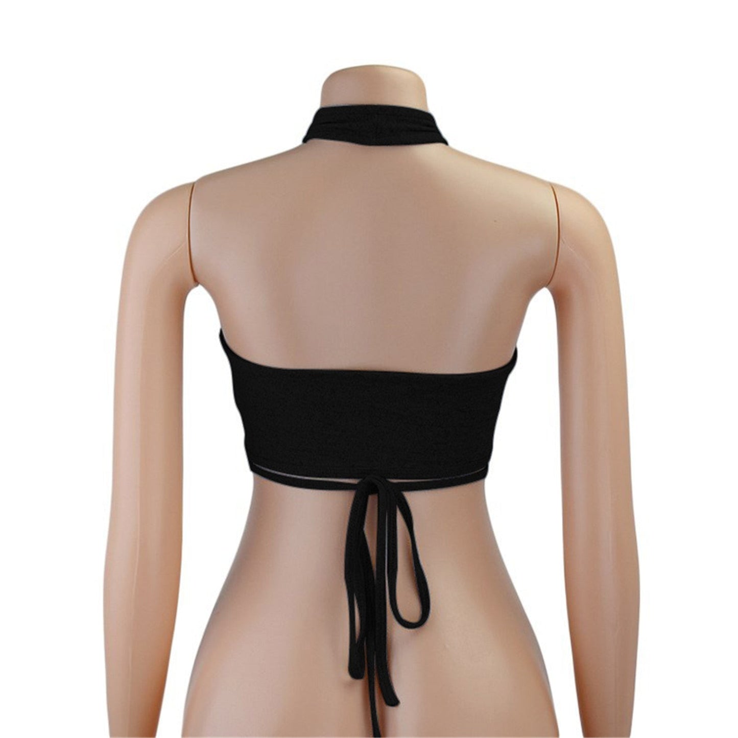 Women Summer Tank Tops Sexy Solid Color Cross Halter Neck Hollow Out Camisole Tie Backless Bandage Cropped Bustier Vest