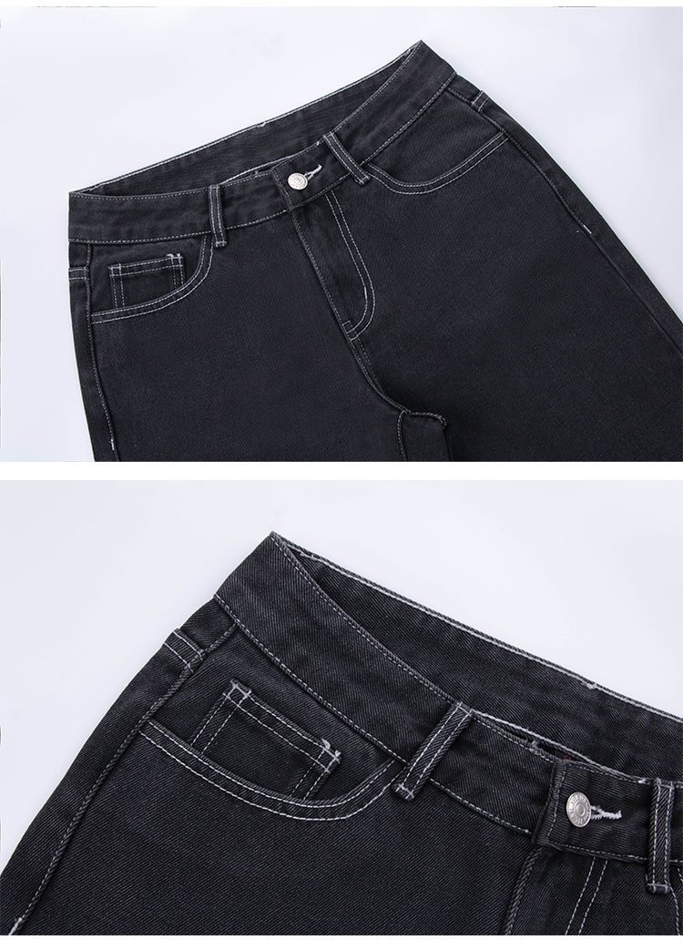 Sixsr Hot Sell Quality Low Waist Jeans Women Baggy Jeans New Fashion Straight Leg Pants Y2k Denim Trousers Vintage Loose Blue Washed Mom Jeans