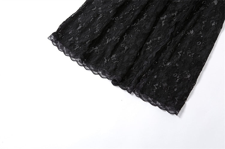 Sixsr Summer Sexy Party Split Lace Bodycon Woman Maxi Dress Club Square Collar Black Elegant Women's Dresses