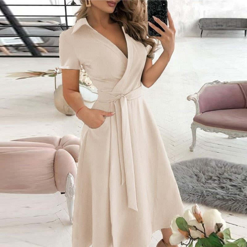 v neck long sleeve spring summer printed dress