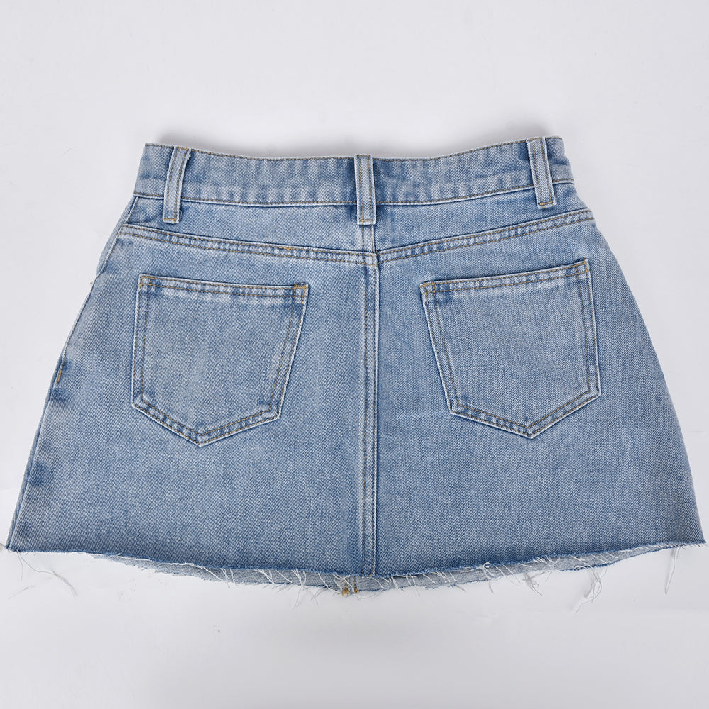 sixsr  Womens Fashion Denim Skirt Pattern Emboridery Tassel Pocket Zipper Straight Hot Women Bottoms Holiday Vocation Casual Wear Y2k Clothes