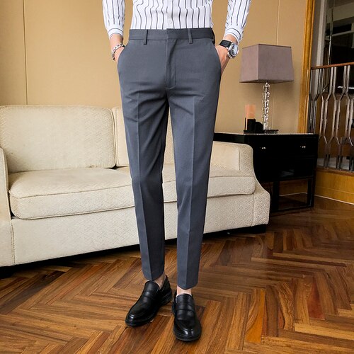 Sixsr 2024 New Business Dress Pants Men Solid Color Office Social Formal Suit Pants Casual Streetwear Wedding Trousers Pantalon Homme