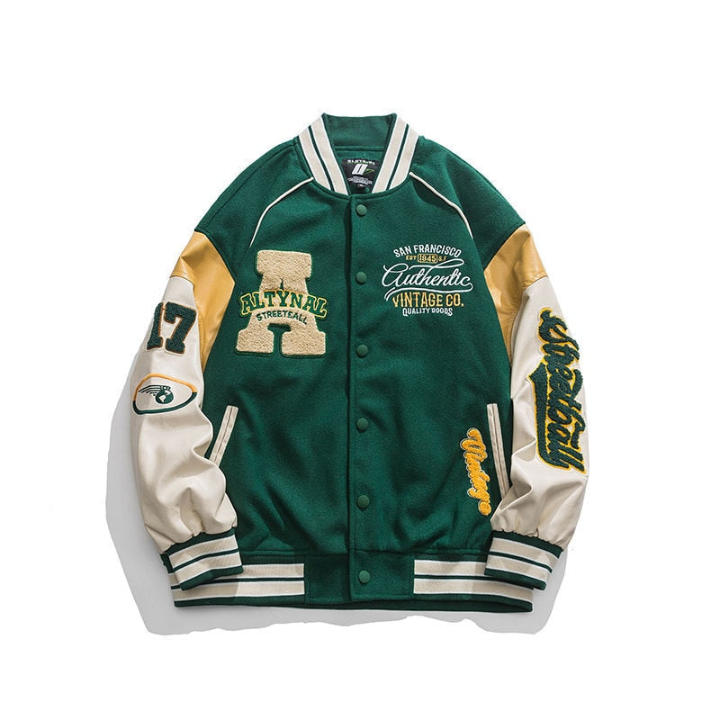 Sixsr American letter shape embroidered baseball uniform autumn couple bf jacket men's street loose long-sleeved hooded jacket men