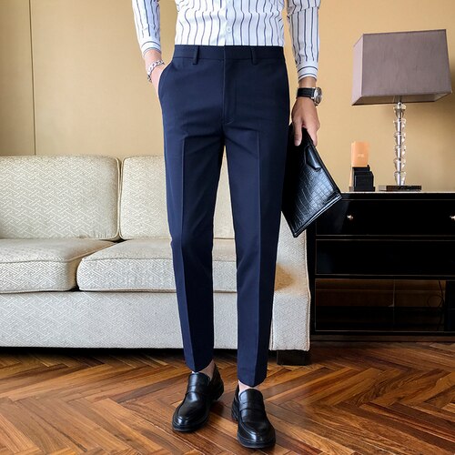 Sixsr 2024 New Business Dress Pants Men Solid Color Office Social Formal Suit Pants Casual Streetwear Wedding Trousers Pantalon Homme