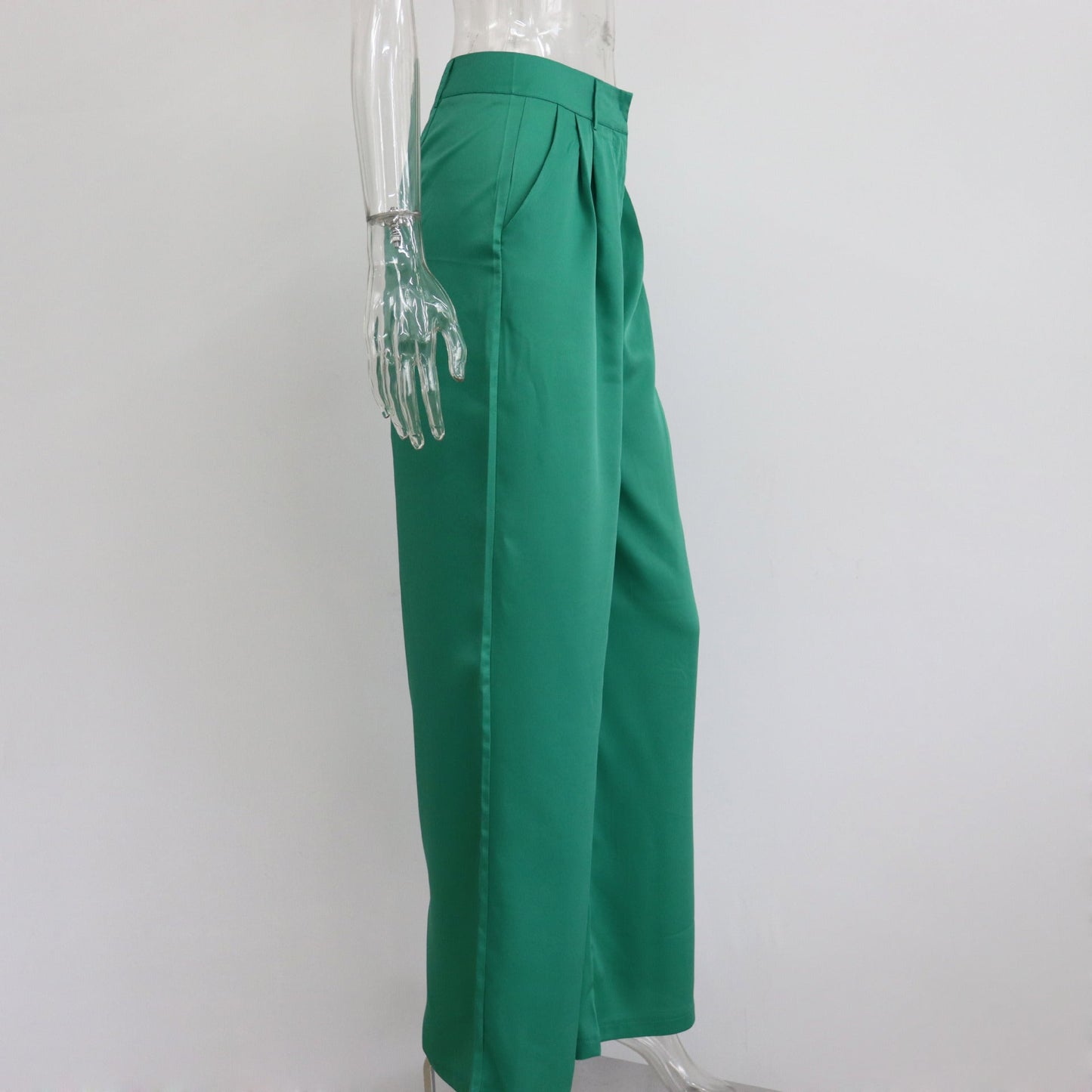 sixsr Outfits  Trends New Spring Summer Women's Casual Straight Classic Green Black Rose Red High Waist Pants Korean Wide Leg Trousers for Women