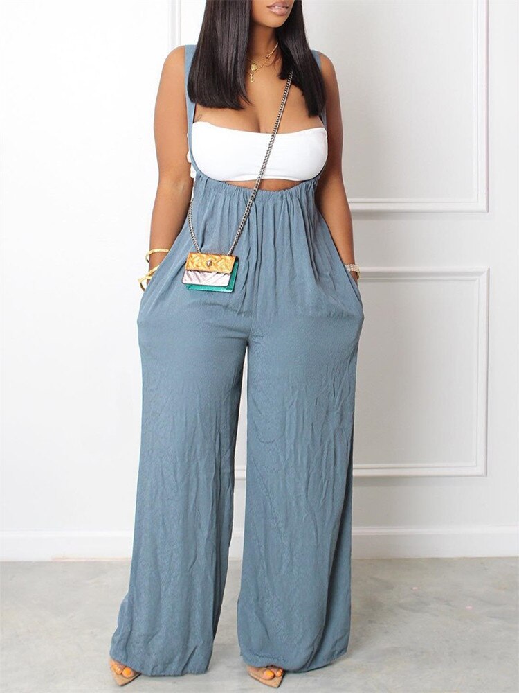 Sets Outifits New Geometric Print Wide Leg Suspender Jumpsuit Fashion Casual Pieces For Wome