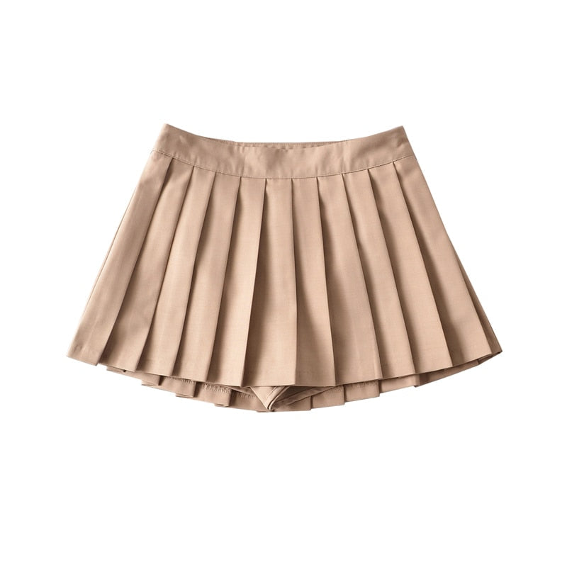 sixsr Summer High Waist Skirts Womens Sexy Mini Skirts Vintage Pleated Skirt Korean Tennis Skirts Short White Black