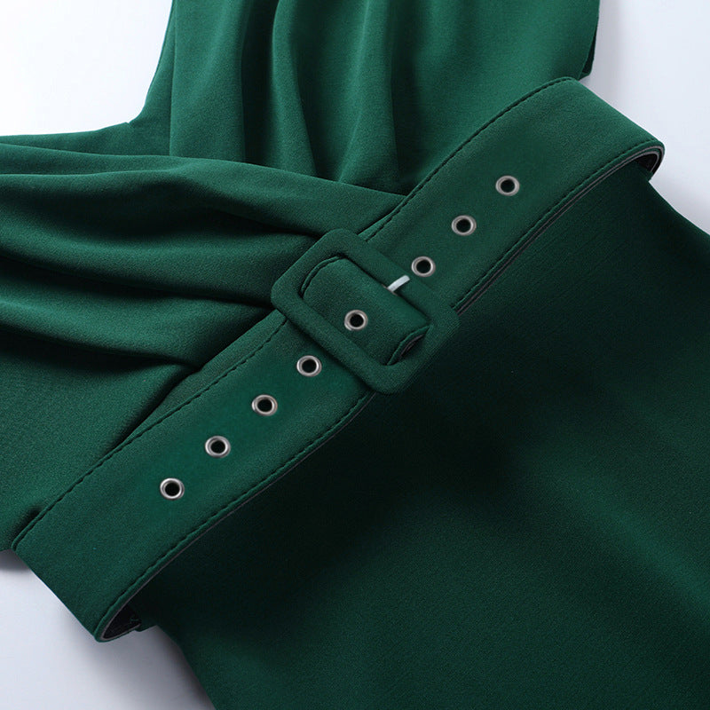 sixsr Women Sexy Elegant Off The Shoulder Dresses Autumn Summer Vintage Streetwear Club Party Female V-Neck Dress With A Belt