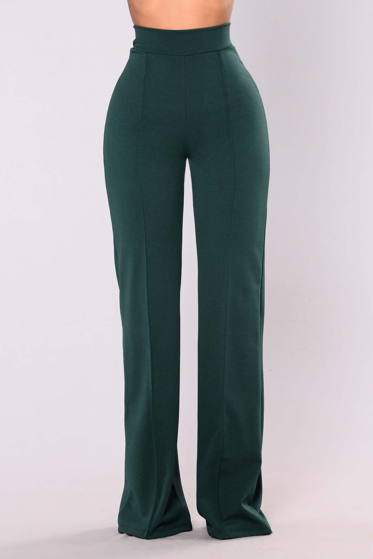 Spring Autumn New Slim Solid Tone Flare Pants Fashion Korean Version Elastic Waist Street Dress Women Suit Wide Leg Pants