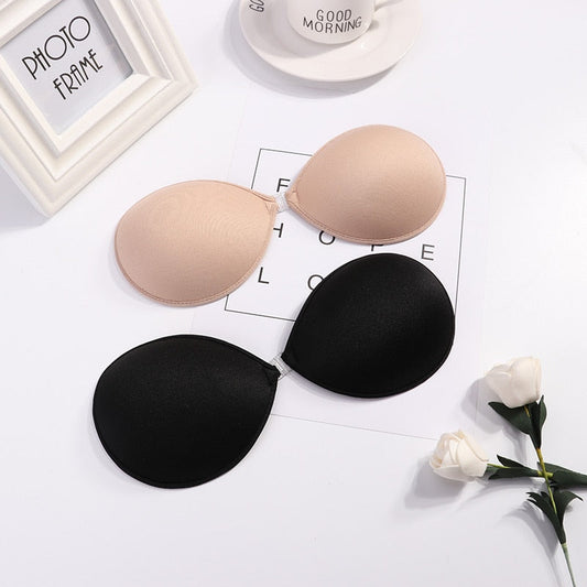Sexy Women Invisible Push Up Bra Self-Adhesive Silicone Bust Front Closure Sticky Bra 1/2Pcs Backless Strapless Bra