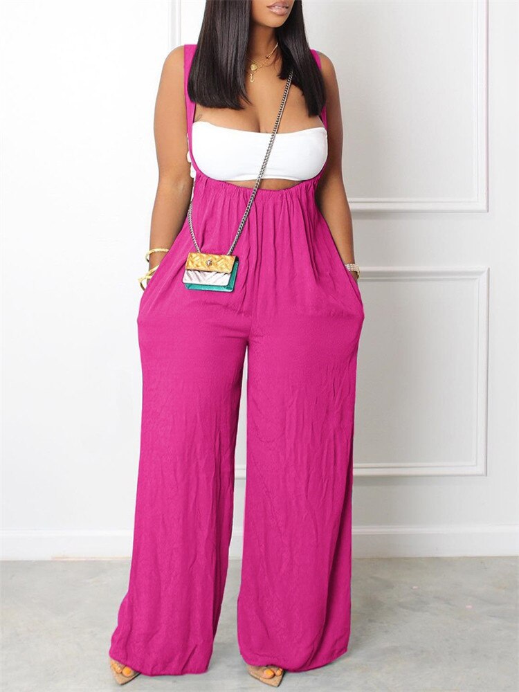 Sets Outifits New Geometric Print Wide Leg Suspender Jumpsuit Fashion Casual Pieces For Wome