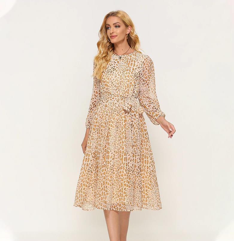 sixsr Summer Outfits Fashion Trends Elegant Dot Print Long Sleeve Polka Dress O Neck Chiffon A Line Women Casual Dress Vintage Midi Vestidos