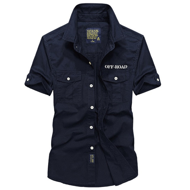 Plus Size 4XL Men's Summer Short Sleeve Shirts Cargo military Shirts Breathable Cool imported clothing camisa social masculina