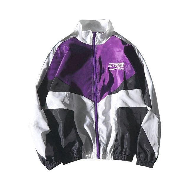 Hip Hop Spring Jackets Men Windbreaker Patchwork Autumn Loose Casual Jacket Couple Thin Jacket Loose Large Size Zipper Coat