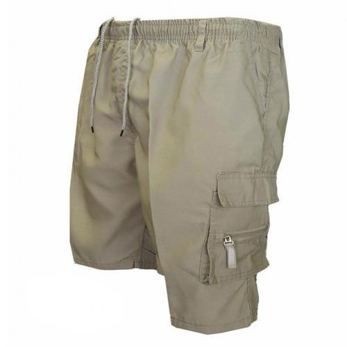 Casual Summer Men Solid Color Multi-pockets Drawstring Baggy Cargo Shorts Pants Multi-pockets Drawstring Cargo Shorts Pants