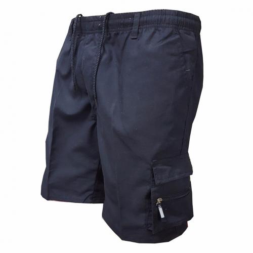 Casual Summer Men Solid Color Multi-pockets Drawstring Baggy Cargo Shorts Pants Multi-pockets Drawstring Cargo Shorts Pants
