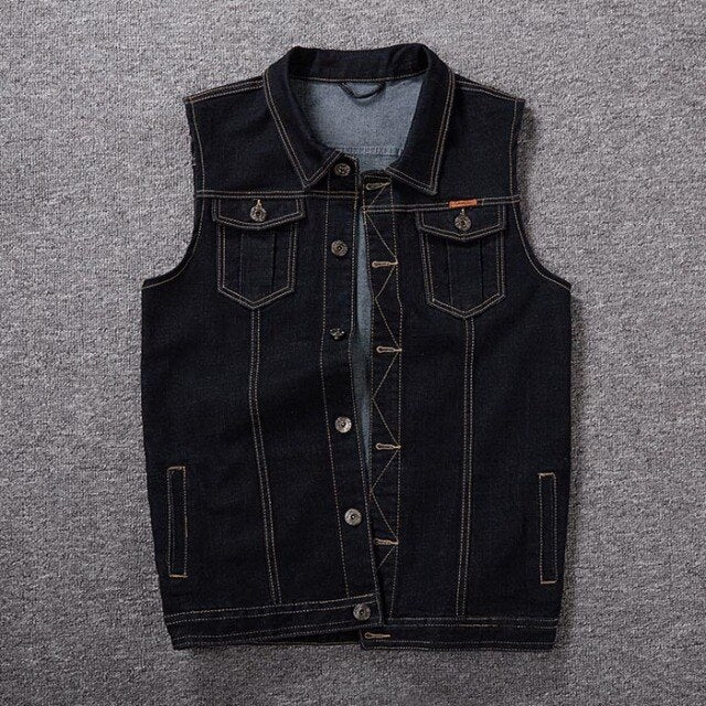 5XL 6XL 7XL 8XL Sixsr New Men's Denim Vest Fashion Casual Classic Style Slim Fit Vest Jeans Jacket Coat Male Blue Black Gray
