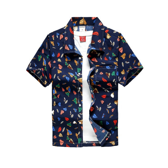 Hawaiian Shirts Surf Short Sleeve Beach Shirt Men Summer Fashion Palm Tree banana Print Tropical camisa masculina Party Holiday
