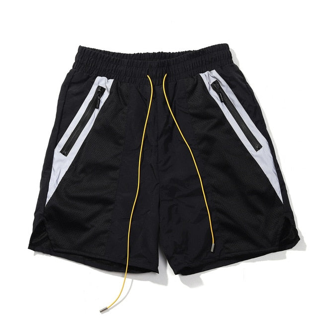 Rhude Shorts Men Women Big Letter Logo Rhude Shorts 2024 Summer Casual Oversize Breechcloth Yellow drawstring Pill Zipper Head